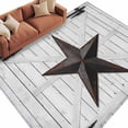 thumbnail image 6 of Texas Star Retro Area Rug 6x9 Washable Rug Non Slip Vintage Brown Wooden Large Area Rug Soft Stainresistant Indoor Floor Carpet for Living Room Bedroom Home Office Dining Room Nursery, 6 of 8