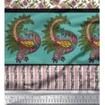 thumbnail image 2 of Soimoi Poly Georgette Fabric Lotus & Peacock Panel Decor Fabric Printed Yard 52 Inch Wide, 2 of 2