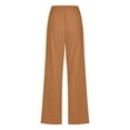 thumbnail image 5 of Gvdentm Bell Bottom Pants for Women Casual Lightweight Drawstring Elastic Waist Pants with Pockets Twill Bermuda Trendy S-3XL Coffee,2XL, 5 of 6
