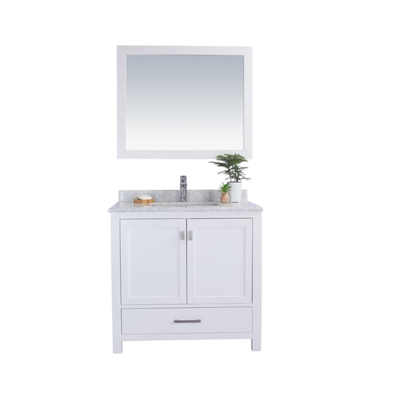 Laviva 313ANG-36W-WC Wilson 36" White Vanity With White Carrara Countertop