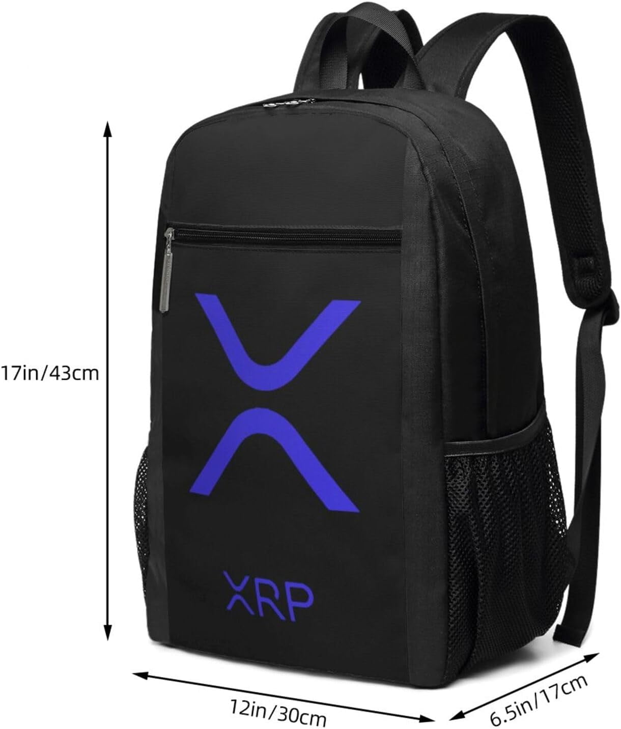 Xrp Ripple Travel Laptop Backpack, Business Anti Theft Slim Sturdy Laptops Backpacks, College Computer Bag Gift for Men & Women Fits 17 Inch Notebook,Black