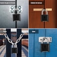 thumbnail image 3 of 4-Digit Code Padlock, 53mm Outdoor Waterproof, Robust and Anti-Theft, 8mm Combination Latch, Outdoor Garage Door Lock, for Gardens, Yards, Fence, Locker-Black, 3 of 4
