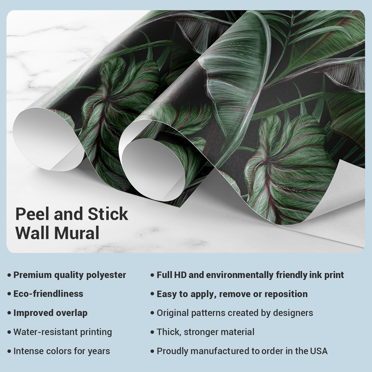 Idea4wall 2pcs Vibrant Floral Explosion Bold and Colorful Forest Flower Wall Murals, Removable Self-Adhesive Stick Wallpaper Large Wall Stickers for Home Decorative, 48"x72"