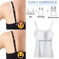 thumbnail image 2 of QRIC 2 Pack Womens Camisoles with Built in Bra Adjustable Straps Tank Top Sleeveless Summer Layer Tops (S-2XL), 2 of 6