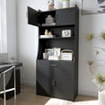 thumbnail image 3 of YYAo 71" Kitchen Storage Cabinet with Charging Station,with 2 Outlets & 1USB 1Type-C Ports,Pantry with 2 Cabinet ,1 large storage drawer& 1 Large Countertop, 3 of 15