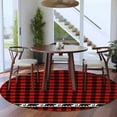 thumbnail image 5 of Red Black Plaid Round Rug 5ft Washable Circle Kitchen Rugs Non Slip Country Vintage Bear Buffalo Gingham Large Area Rug Indoor Floor Carpet for Bedroom Living Room Home Office Dining Room Nursery, 5 of 8