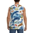 thumbnail image 4 of Goofa Marine Animals Printed Men's Sleeveless T-Shirt - Athletic Gym Workout Tank Top for Men - Moisture-Wicking, UPF 30+ Quick-Dry Muscle Tee-3X-Large, 4 of 8