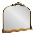 thumbnail image 5 of Kate and Laurel Arendahl Traditional Vintage Arch Mirror with Shelf, 33 x 26, Gold, Baroque Antique Arched Wall Mirror with Functional Shelf for Use as Vanity Bathroom Mirror or Cute Nursery Mirror, 5 of 9