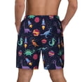 thumbnail image 2 of Lsque Mens Swim Trunks Space Dinosaur Pattern - Bathing Suit Compression Liner - Beach Swim Shorts Swimwear - (S-3XL) - Stretch Quick Dry -Small, 2 of 9