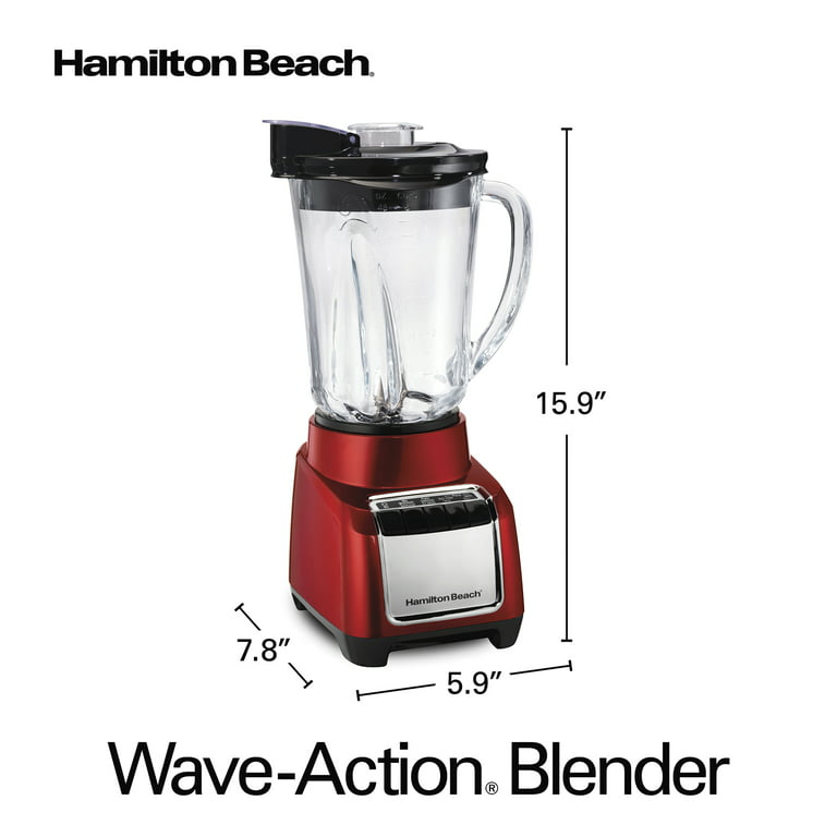 Hamilton Beach Wave Action Blender, 48 oz. Capacity, Red, New, 53519W 