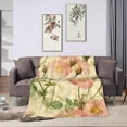 thumbnail image 7 of Pink Vintage Flowers Blanket, Fluffy Soft Cozy Blanket Flannel Plush Microfiber Couch Throw, Bedding, 80"x60", 7 of 7