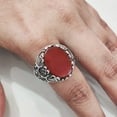 thumbnail image 4 of Carnelian Mans Ring, Natural Carnelian Gents Ring, Birthstone Silver Jewelry, 925 Silver Ring, Birthday Gift, Heavy Mens Ring, Arabic Design, Oxidized Mans Ring, Christmas, Turkey Mens Signet Ring, 4 of 8