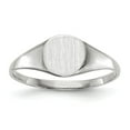thumbnail image 1 of Real 14kt White Gold 6.5x7.5mm Closed Back Signet Ring Size: 6; for Adults and Teens; for Women and Men, 1 of 5