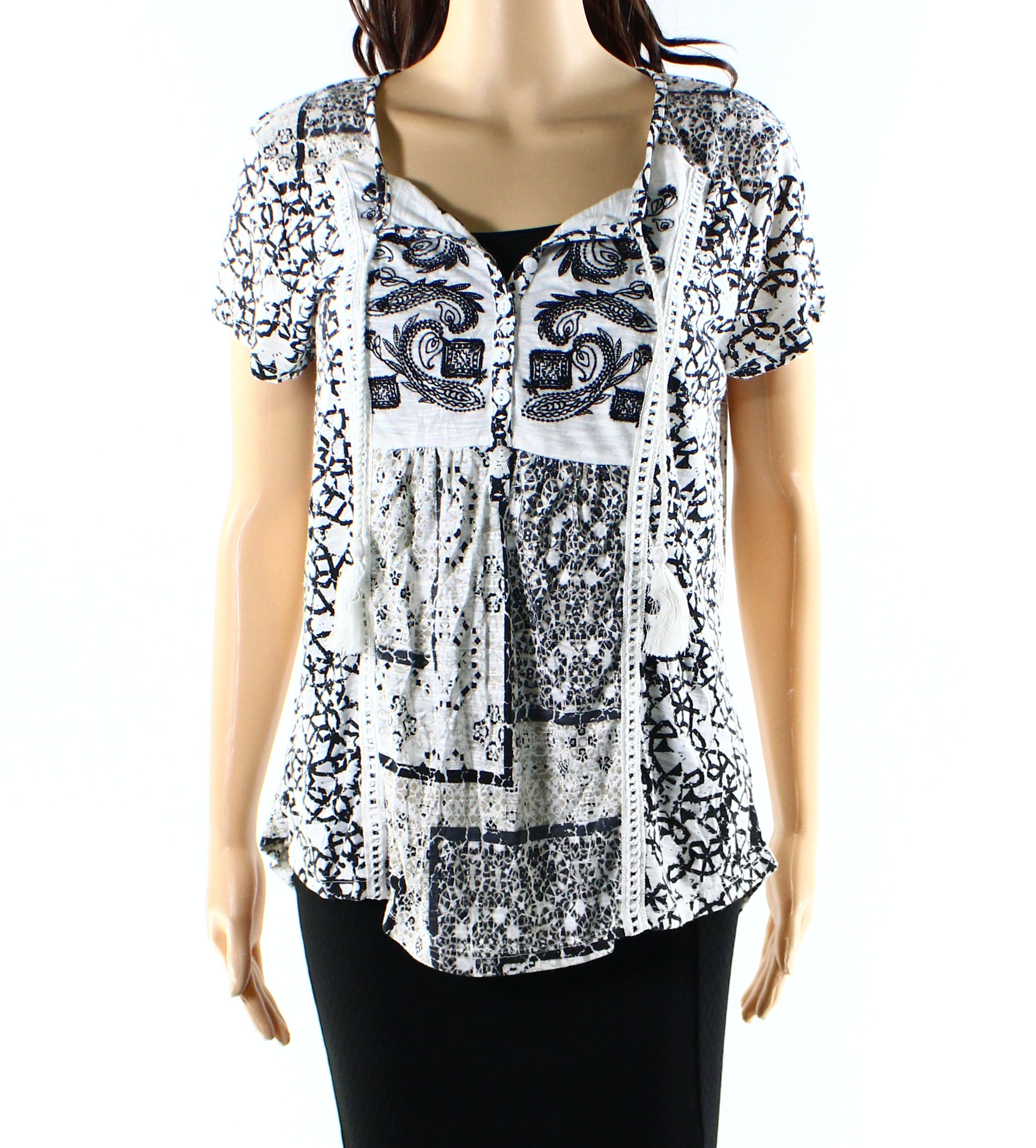 Style & Co. - Style & Co NEW White Womens Size Small S Printed ...