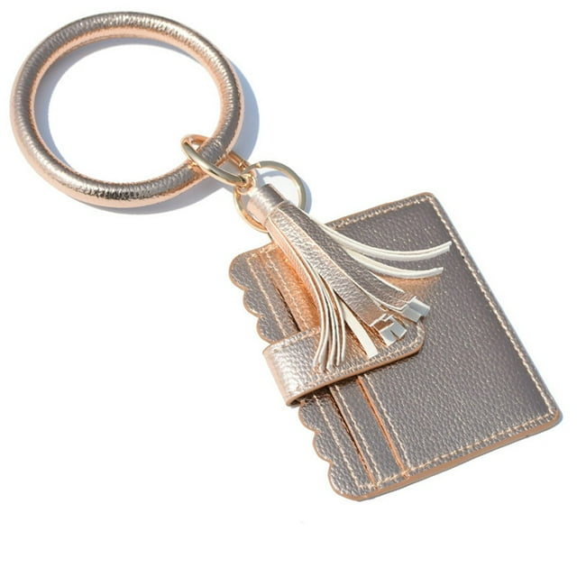 Up to 65% Off Large Bracelet Keychain Card Holder Tassel Bangle Key Ring Wristban With Wallet Necklace Rings Earring Jewelry on Clearance