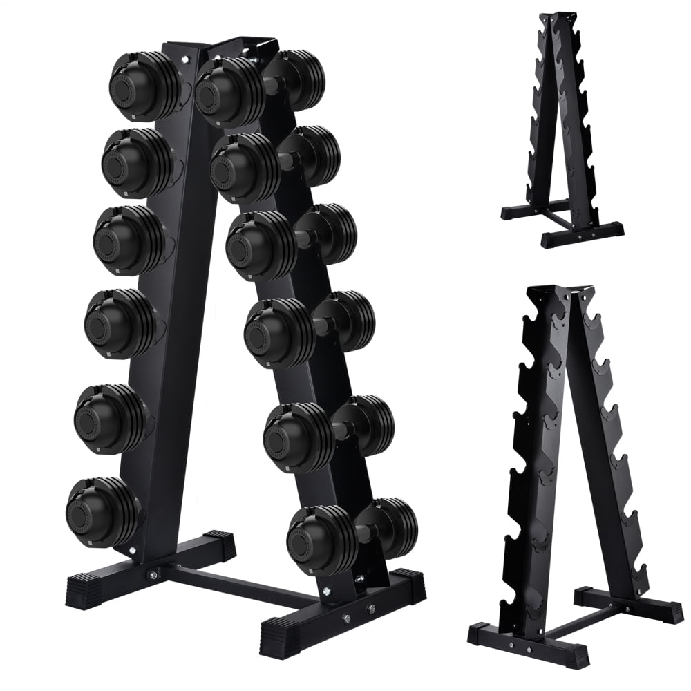 ZHAO Weight Storage Racks Heavy Duty A-Frame Dumbbell Holder Weight Stand Store 6 Pairs of Dumbbells Tree Shape Space Saver for Home Gym Workout effective