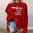thumbnail image 3 of Gibobby Sudaderas navideñas Tops para mujer, de tamaño, sudadera de manga larga, suéter con capucha, blusa de otoño para chicas adolescentes(Rojo,XG), 3 of 4