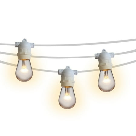 

Fantado 10 Socket Outdoor Commercial String Light Set 21 FT White Cord w/ .8-Watt Shatterproof LED Bulbs Weatherproof SJTW by PaperLanternStore.com