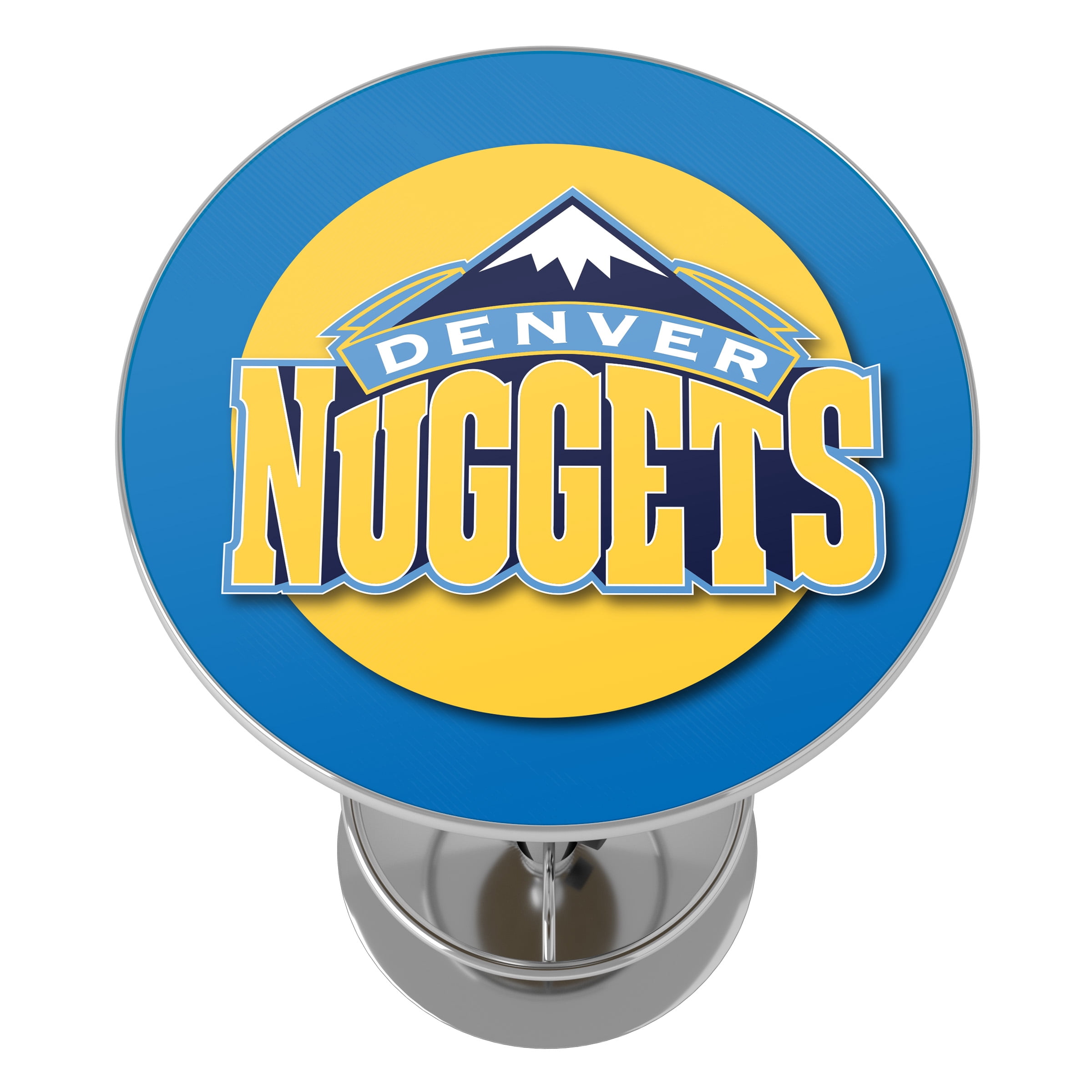 Denver Nuggets Logo Bar Table with Adjustable Footrest and Acrylic Top