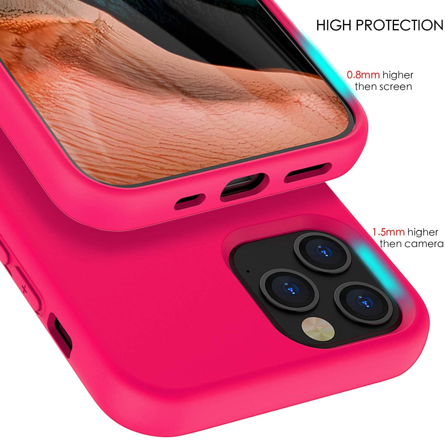 Entronix iPhone 11 Silicone Case {Shock-Absorbent; Bumper Soft TPU Cover Case; Compatible with iPhone 11 - Hot Pink