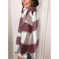 thumbnail image 4 of Asyoly Womens Flannel Plaid Shirts Jacket Long Sleeve Button Down Loose Lapel Shacket Jacket Oversized Coats With Pocket, 4 of 7