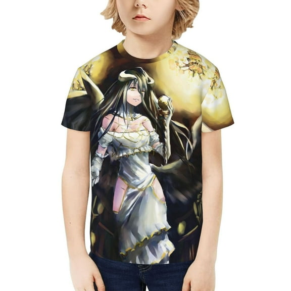 Anime Overlord Albedo Kids T-Shirt 3d Printed Graphic T-Shirts Boys And Girls Short Sleeve Shirts For Youth Kids X-Small