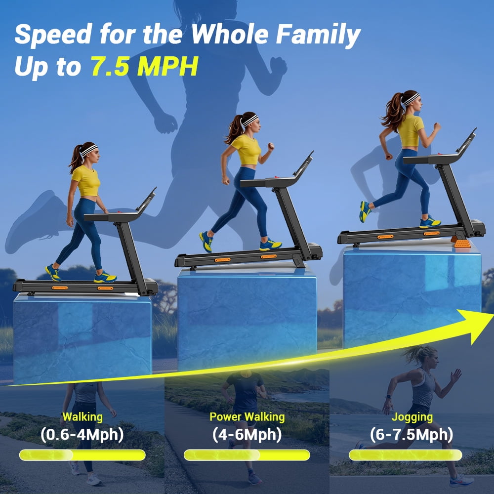 ROBORE 17% Incline Folding Treadmill for Home, 3.0HP Quiet Motor, 350 lbs Capacity, 7-Layer Shock Absorption, LED Display
