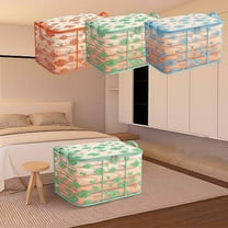 Clothes Storage Box Storage Bins With Lids Large Capacity & Zipper Moving Packaging Bag Household Transparent Sorting Bag Basket For Seasonal Wear Quilts Artifact Storage Bag