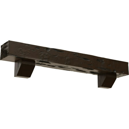 

Ekena Millwork 8 H x 10 D x 60 W Pecky Cypress Faux Wood Urethane Fireplace Mantel Kit W/ Ashford Corbels Burnished Mahogany