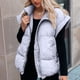 thumbnail image 1 of Sudadera con capucha y manga larga para mujer, con cuello de cremallera y abrigo, 1 of 9