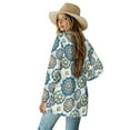 thumbnail image 3 of Garronmavis Long Sleeve Cardigan Sweater for Women Dressy Casual Tops Womens Lightweight Jackets Plus Size Kimono Cover Ups with Pockets Blue Dahlia, 3 of 6