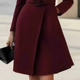 thumbnail image 3 of ZOELNIC Women's Stand Collar Midi Dress with Belt, Long Sleeve Slim Fit for Office & Formal Wear, S, 3 of 4