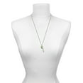 thumbnail image 3 of Delight Jewelry Lime Green Crystal Heart Silvertone Hope Anchors the Soul Bar Charm Necklace, 23", 3 of 4