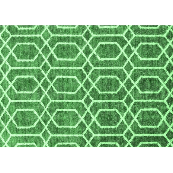 Ahgly Company Indoor Rectangle Abstract Emerald Green Contemporary Area Rugs, 2' x 3'