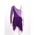 thumbnail image 2 of Aislor Kids Girls Sparkling Sequins One Shoulder Lyrical Dress Modern Contemporary Dancewear 4-16, 2 of 7