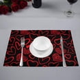 thumbnail image 2 of MKHERT Vintage Valentine Love Heart Placemats Table Mats for Dining Room Kitchen Table Decoration 12x18 inch,Set of 4, 2 of 4