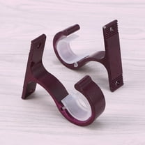 IDEANATEGRATE Curtain Rod Support 2Pcs Dark Red Aluminium Alloy For Drapery Rod House Decoration