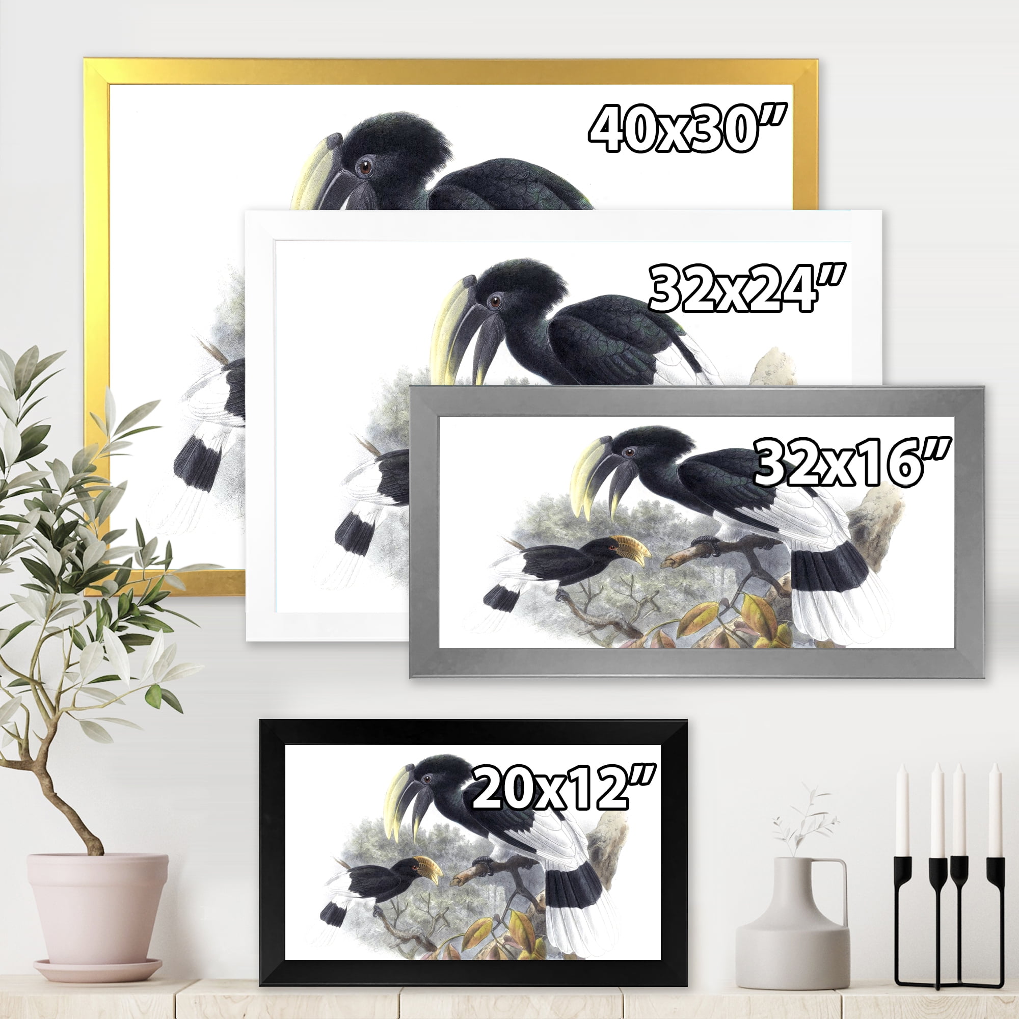 Designart 'Ancient Bird Illustration I' Traditional Framed Art Print