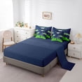 thumbnail image 4 of 7 Pcs Comforter Set Queen Size, Football Bed in a Bag with Flat Sheet and Fitted Sheet and Adults,Sports Bedding Set with Pillowcase and Sham(Seattle), 4 of 5