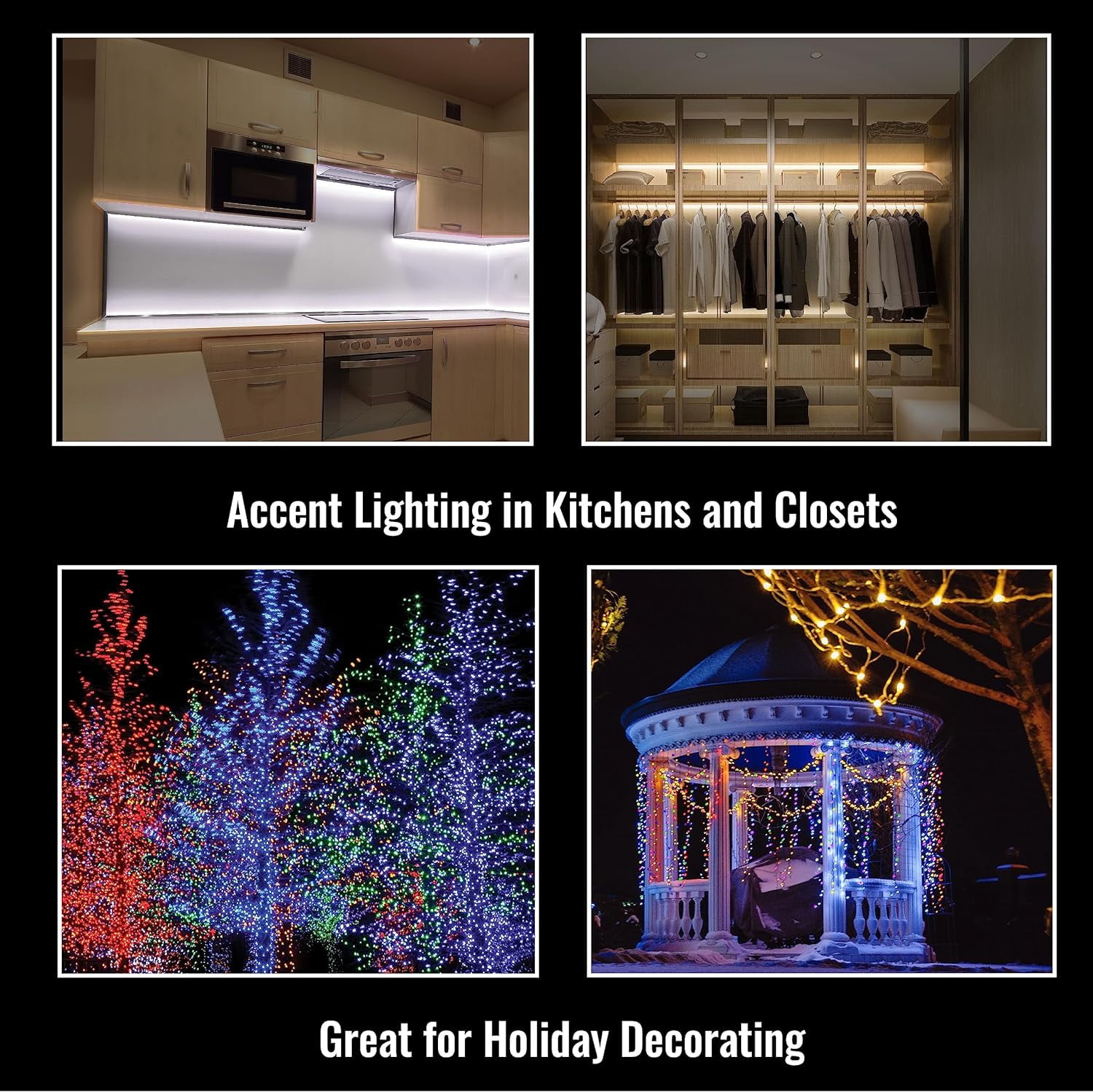 Bell + Howell LED Solar Rope Lights Outdoor Waterproof, Holiday Christmas Lights, 50 Ft Indoor/Outdoor Rope Lights for Outside, USB/Solar Powered, Remote Included w/ 8 Color Changing Light Modes