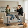 thumbnail image 3 of EDX Bar Stools Set of 2, Modern Adjustable Armless Swivel Counter Stools with PU Leather, Gray, 3 of 7
