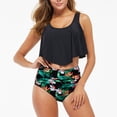 thumbnail image 5 of Women's Plus Size Swimsuits, High Waisted Tankini Swimsuits for Women Ruffle Flounce Top Two Piece Bathing Suits with Bottoms S-3XL, 5 of 5
