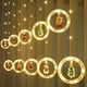 thumbnail image 2 of Luces de ventana, decoración navideña, anillo de luces con adorno, luces LED para cortina, cadena navideña blanca USB para interiores y exteriores, 2 of 5