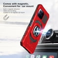 thumbnail image 2 of TJS Phone Case for T-Mobile Revvl 7 Pro 5G, [Military Grade] Robotic Magnetic Support Car Mount Metal Ring Holder Kickstand Cover (Red), 2 of 5