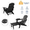 thumbnail image 5 of Folding Adirondack Chair with Ottoman, Adjustable Backrest Plastic HDPE Adirondack Chairs w/4 in 1 Cup Holder Tray, Black, 5 of 10