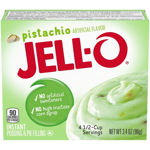 JellO Pistachio Instant Pudding & Pie Filling Mix, 3.4 oz Box