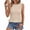 Beige, variant on Womens Gingham Check Tanks Tops Round Neck Sleeveless All-Over Smocked Bodice Peplum Hem Casual Blouses Watermelon Red M