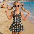 thumbnail image 3 of Tutolipy Easter Egg Floral Print Sleeveless Bathing Suit, Skirt Girls Swimsuit One Piece with Attached Skirt for Kids, Easy Care Girls One Piece Swimsuit Size 5-6 Years, 3 of 8