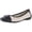 Cream/Black, variant on Anne Klein Womens Una 2 Embellished Square Toe Ballet Flats