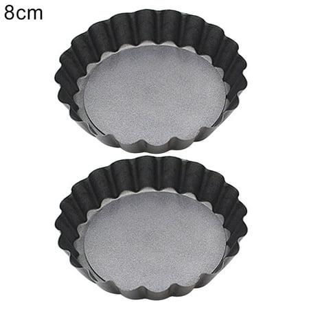 

JANGSLNG 2Pcs Round Non-stick Removable Loose Bottom Pie Cake Pan Baking Mold Bakeware